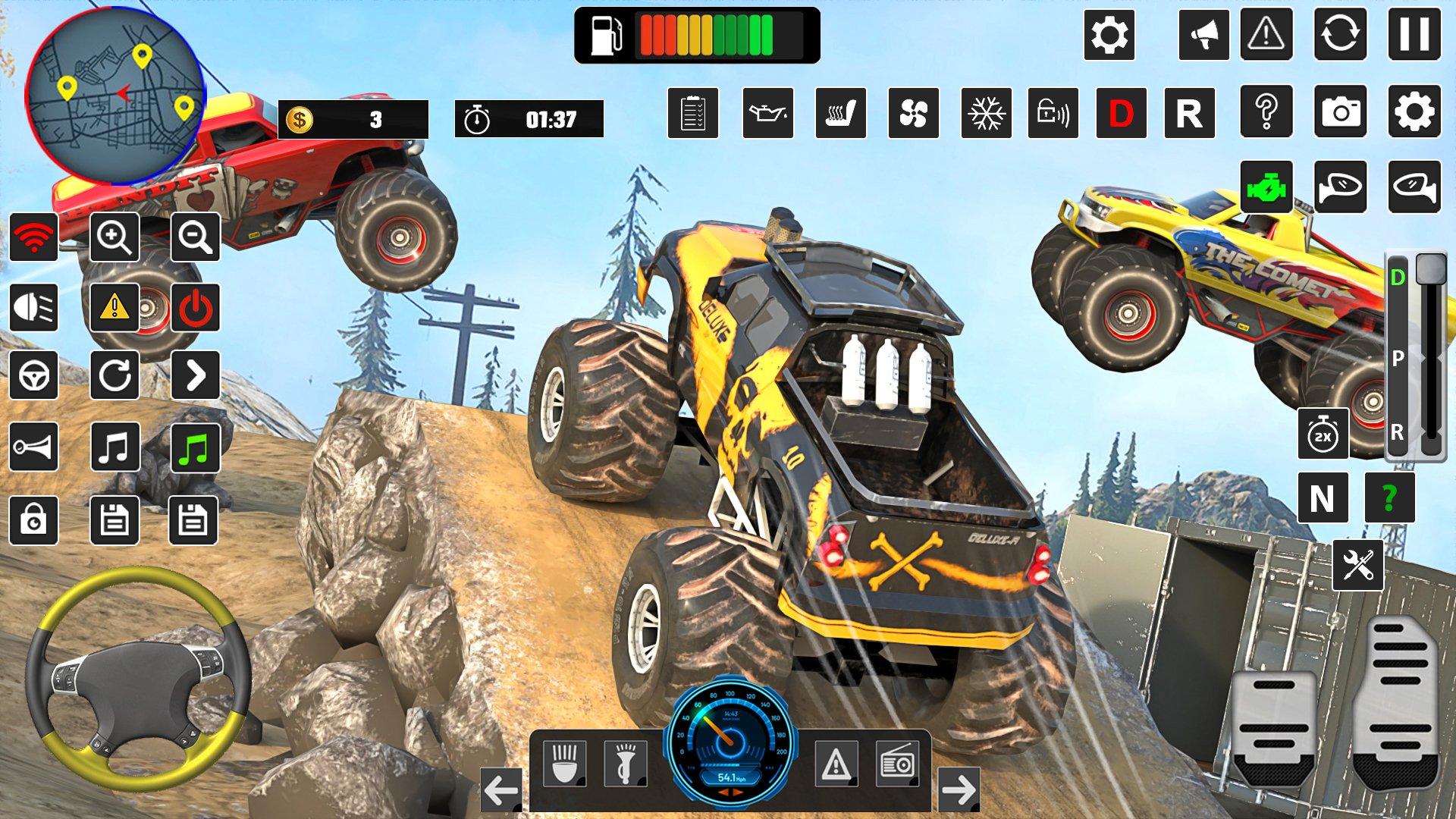 Fearless Monster Truck: Stunts Game. Perform wild Derby Monster stunts with Real Monster Truck
