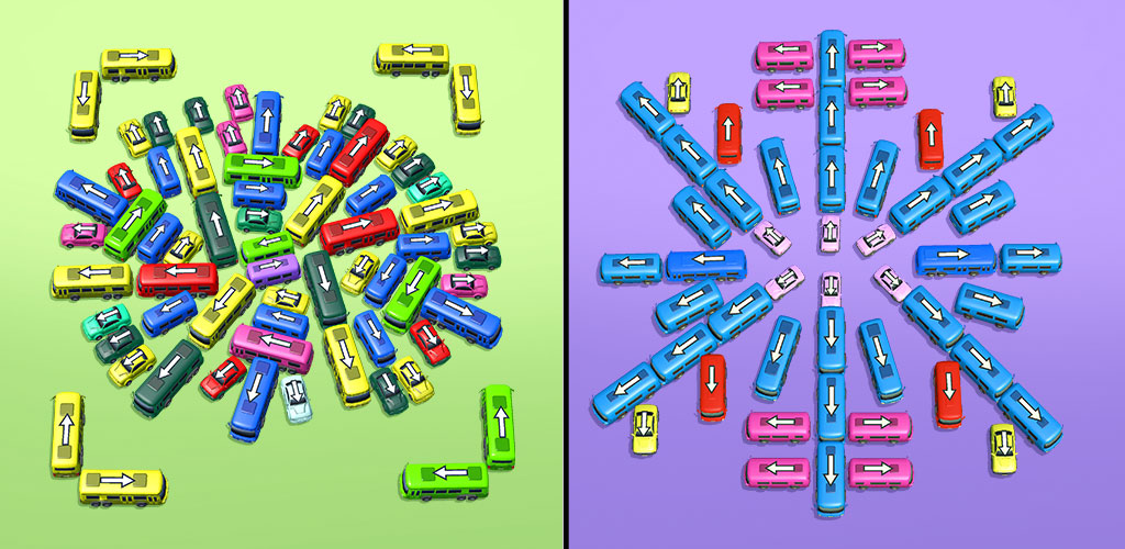 Bus Out: Car Parking Jam. Escape the Bus Parking Jam in Bus Puzzle Challenge. Solve tricky Bus Sort