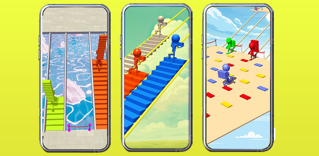 Bridge Builder: Bridge Race Game is a thrilling bridge runner game. Stack planks, race in Stair Game